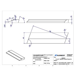 AILERON A SOUDER 135X40X12 GAUCHE CARB