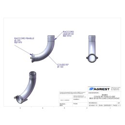 COUDE 90° FEMELLE-LISSE Ø150  BRUT PR CONE CA OUTCHOUC