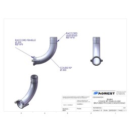 COUDE 90° FEMELLE-LISSE Ø200  BRUT PR CONE CA OUTCHOUC