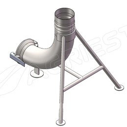 SUPPORT COUDE 90° GALVA Ø200  PR CONE CAOUTCH OUC