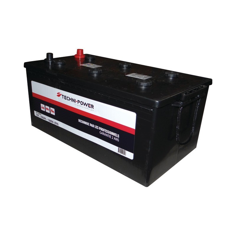 BATTERIE 12V-230AH/1300A + A GAUCHE SUR LA LARGEUR TECHNI-POWER