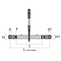 BARRE DE POUSSEE MECANIQUE A CLIQUET CHAPE-CHAPE LG 510-725 CAT2