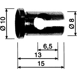 ARRET CABLE FENDU Ø8 X 15MM