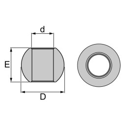 ROTULE INFERIEURE CATEGORIE 2-1 22X56 LG 45MM