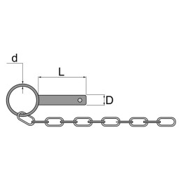 BROCHE D'ATTELAGE A CHAINETTE 14X60 AVEC CHAINETTE
