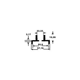 SUPPORT DE LAME EN U MODELE COURT Ø INTERIEUR 22,2MM