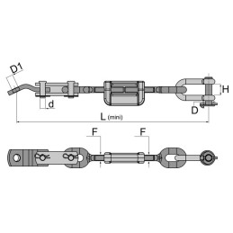 STABILISATEUR A CHAINE 16 MM 3/4-10 UNC TYPE MF