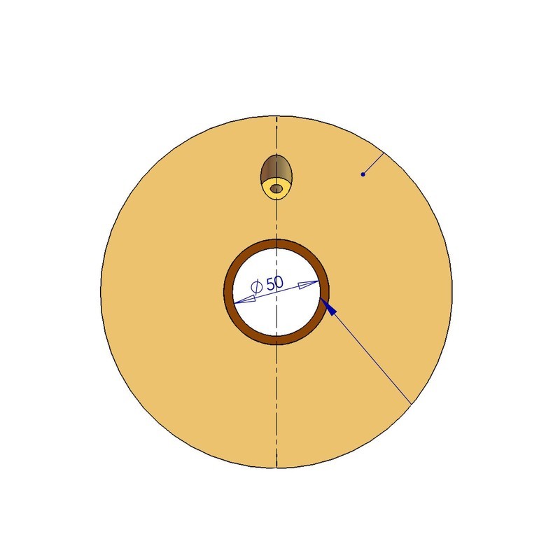 POULIE Ø 200 HAUTEUR 70 BAGUE Ø50 + TROU M8