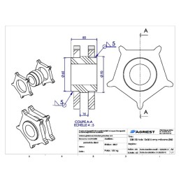 NOIX 12X36 5 EMP MECANO Ø 40