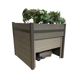 ABRI ROBOT TONDEUSE - JARDINIERE WPC AVEC SYSTEME DE FERMETURE