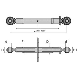 BARRE DE POUSSEE MECANIQUE ROTULE-ROTULE LG 620-885 CAT2-3