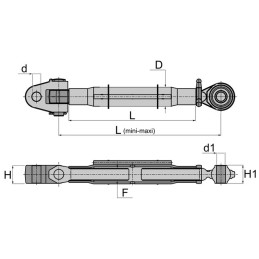 BARRE DE POUSSEE MECANIQUE CHAPE-ROTULE LG 580-830 CAT3-2