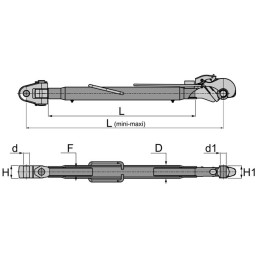 BARRE DE POUSSEE MECANIQUE CHAPE-CROCHET LG680-955 CAT CNH