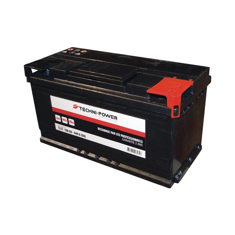 BATTERIE 12V-100AH/840A  + A DROITE TECHNI-POWER