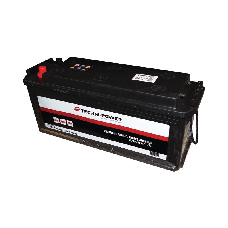 BATTERIE 12V-135AH/900A + A DROITE SUR LA LARGEUR TECHNI-POWER