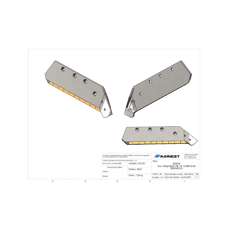 SOC ADAPTABLE GB 14" CARB DROIT 173424D