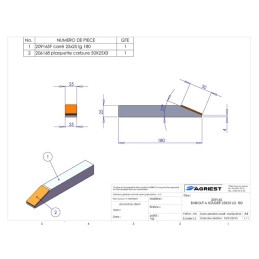 EMBOUT A SOUDER 25X25 LG 180