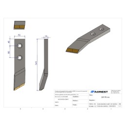 BARRE LAME MICHEL lg 70 EA80 mm gauche CARB N NM