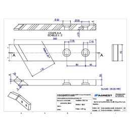 BARRE LAME MICHEL lg 70 EA80 mm gauche CARB N NM