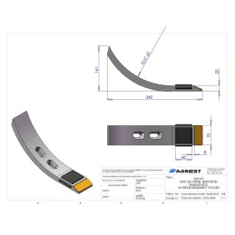 SOC DE CHISEL 400X70X20 EA45-85 Ø12 RECHAR. 3 3 FACES CARB