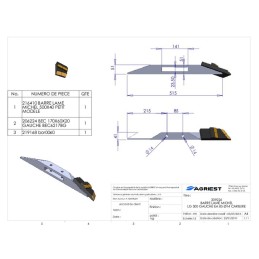 BARRE LAME RAZOL LG 500 EA85 GAUCHE CARBURE
