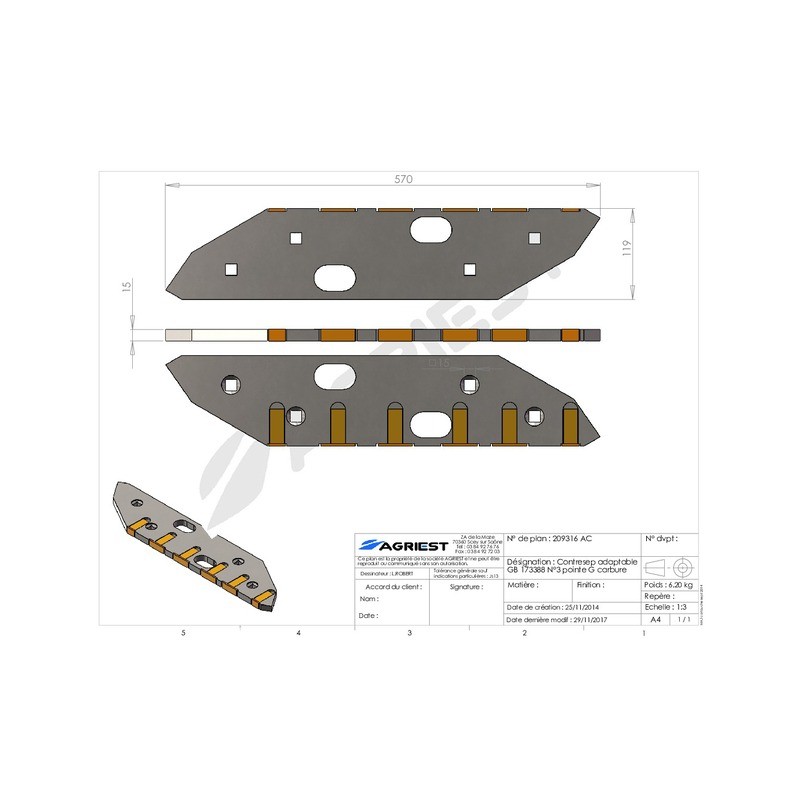CONTRESEP ADAPATABLE GB 173388 N°3 POINTE G C CARBURE