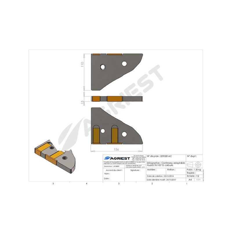 CONTRESEP ADAPTABLE HUARD 761107 G CARBURE