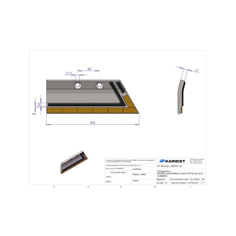 RASETTE ADAPTABLE GOIZIN 010732 EA 65 D CARBU URE