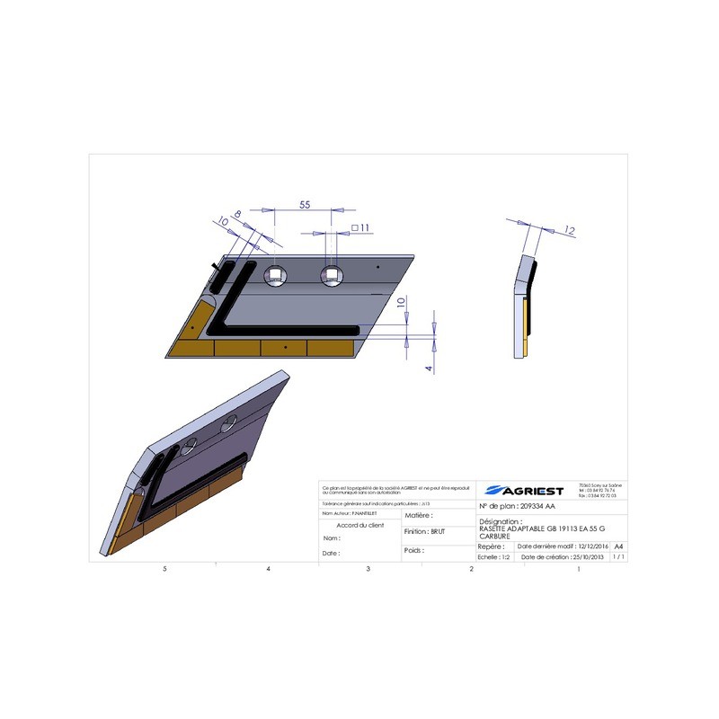 RASETTE ADAPTABLE GB 19113/14 EA 55 G CARBURE E