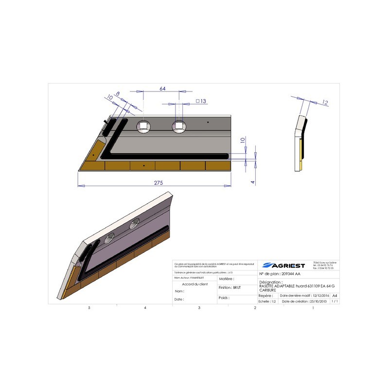 RASETTE ADAPTABLE HUARD 631109 EA 64 G CARBUR RE