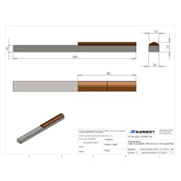 MISE A SOUDER 190X16X15 AV 2 PLAQUETTES CARBU URE