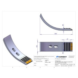 SOC DE CHISEL 420X100X20 EA45-85 Ø12 RECHAR. 4 BANDES