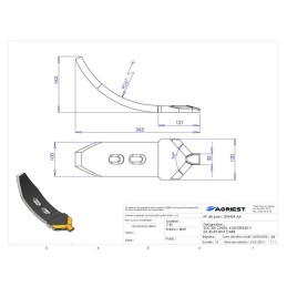 SOC DE CHISEL 410X120X20 V EA45-85 Ø14 CARB