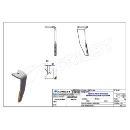 DENT HERSE ADAPTABLE AMAZONE 967495 (A) ea140 0 3PLAQ CARB D