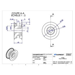 POULIE Ø 128 NUE POURBALANCIER TYPE DOU