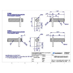 AXE DE POULIE DE BALANCIER TYPE DOUCET D