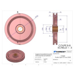 POULIE NUE BAGUEE Ø 350 TYPE CU