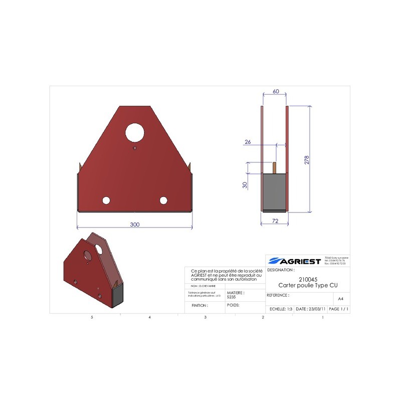 CARTER DE POULIE CU. Ø 350