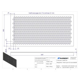 GRILLE A PURIN CU ACIER 660 X 330