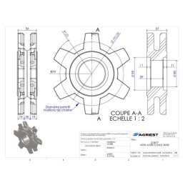 NOIX 14X50 6 EMP ACIER N°2 SANS MOYEU