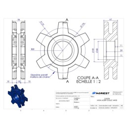 NOIX 14X50 6 EMP ACIER N°3 SANS MOYEU