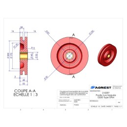 POULIE NUE BAGUEE Ø 250 TYPE SAM