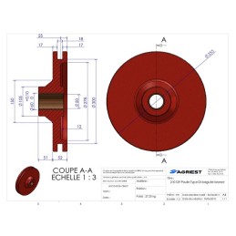 POULIE NUE BAGUEE Ø 350 TYPE DIMAG