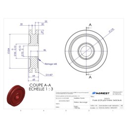 POULIE NUE Ø 280 ALESAGE 70 HT 68