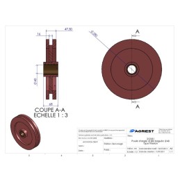 POULIE D'ANGLE Ø280 BAGUEE Ø40 TYPE THIERION
