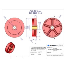 POULIE NUE BAGUEE Ø 320 TYPE CC