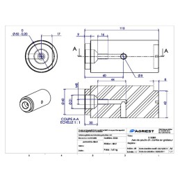 AXE DE POULIE CHAINE CARREE AV GRAISSEUR