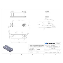 ATTACHE CARREE TYPE SOVEMAG PAS 101