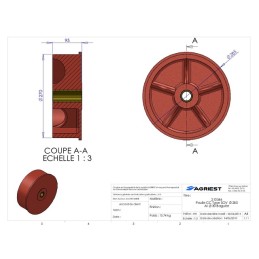 POULIE NUE BAGUEE Ø 285 TYPE SOVEMAG CC