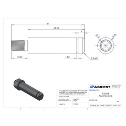 AXE Ø18 INOX TYPE CU  AV ECROU+RONDELLE